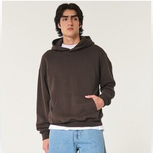 New Hollister Boxy Hoodie - Dark Brown